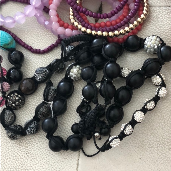 Assorted beaded drawstring bracelets with crystal - Picture 2 of 6